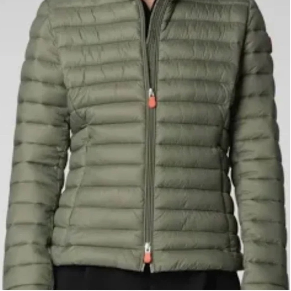 Save the duck Woman's Puffer Jacket Carly in Swamp Green size 5/L - Picture 3 of 4